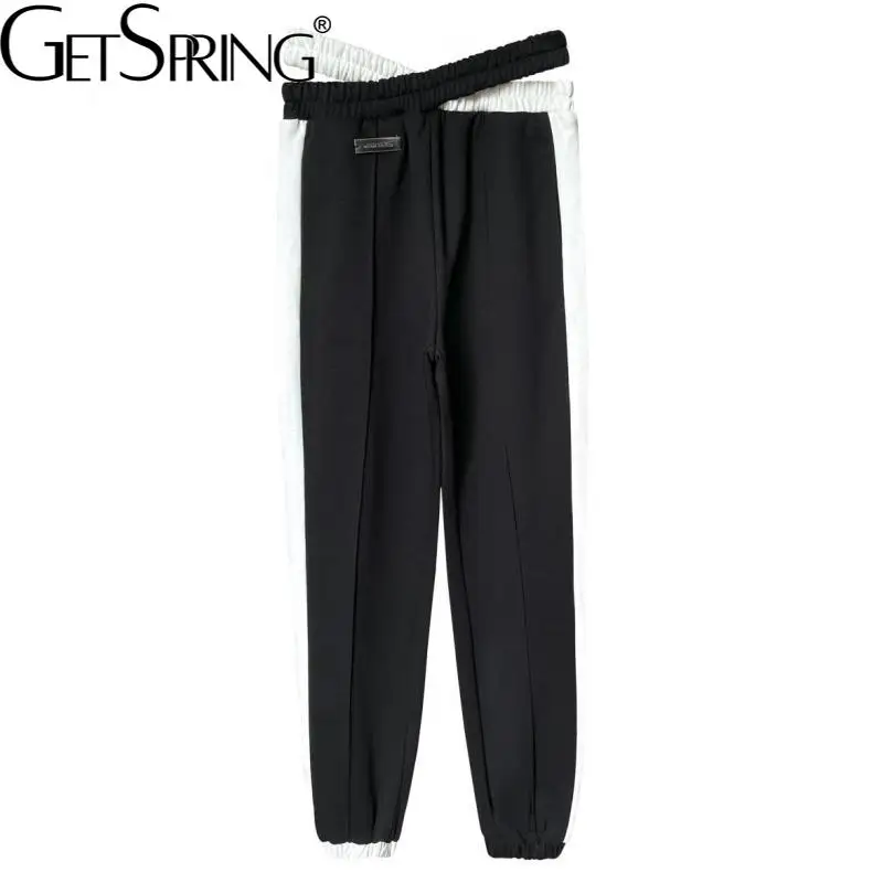 Getspring Women Pant Black White Color Matching Asymmetry Hollow Out Harem Pants Irregular Casual Long Baggy Pants Women 2022
Getspring Women Pant Black White Color Matching Asymmetry Hollow Out Harem Pants Irregular Casual Long Baggy Pants Women 2022