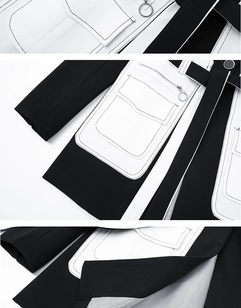 New Lapel Long Sleeve Loose Fit Jacket Women Black Pocket Split Temperament Blazer Fashion Spring Autumn 2020 
New Lapel Long Sleeve Loose Fit Jacket Women Black Pocket Split Temperament Blazer Fashion Spring Autumn 2020