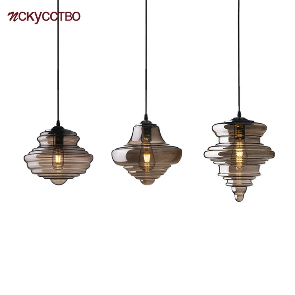 

Cottagecore Decor Smoky Gray Glass Bubble Led Pendant Lights Dining Room Kitchen Suspension Luminaire Design Loft Hanging Lamp