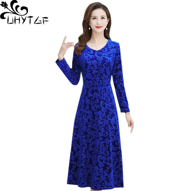 UHYTGF Dresses Womens Fashion Gold Velvet Long Dress V-Neck Pullover Spring Autumn Dress Korean Loose 5XL Big Size Dresses 1032
UHYTGF Dresses Womens Fashion Gold Velvet Long Dress V-Neck Pullover Spring Autumn Dress Korean Loose 5XL Big Size Dresses 1032