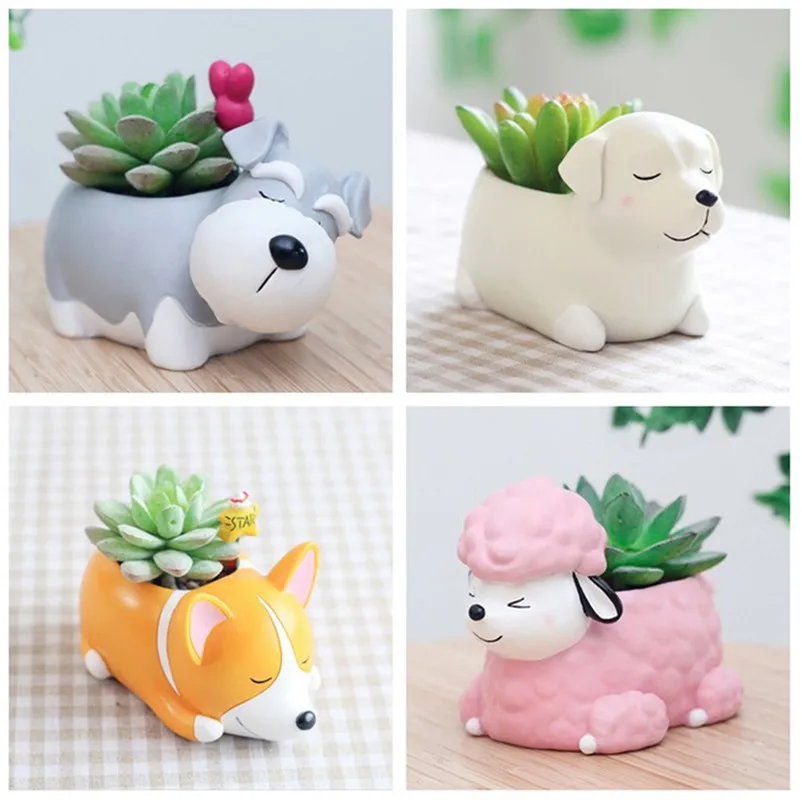 Creative Flower Pot Cartoon Dog Planter Puppy Resin Planters Pots for Flowers Flower Desktop Home Garden Plant Pot
Creative Flower Pot Cartoon Dog Planter Puppy Resin Planters Pots for Flowers Flower Desktop Home Garden Plant Pot