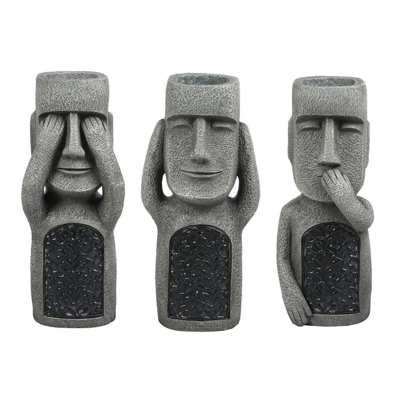 Creative Resin Sculpture Figurine No See/Hear/Speak Evil Garden Easter Island Statues Vase Planter Pot Outdoor Decor
Creative Resin Sculpture Figurine No See/Hear/Speak Evil Garden Easter Island Statues Vase Planter Pot Outdoor Decor