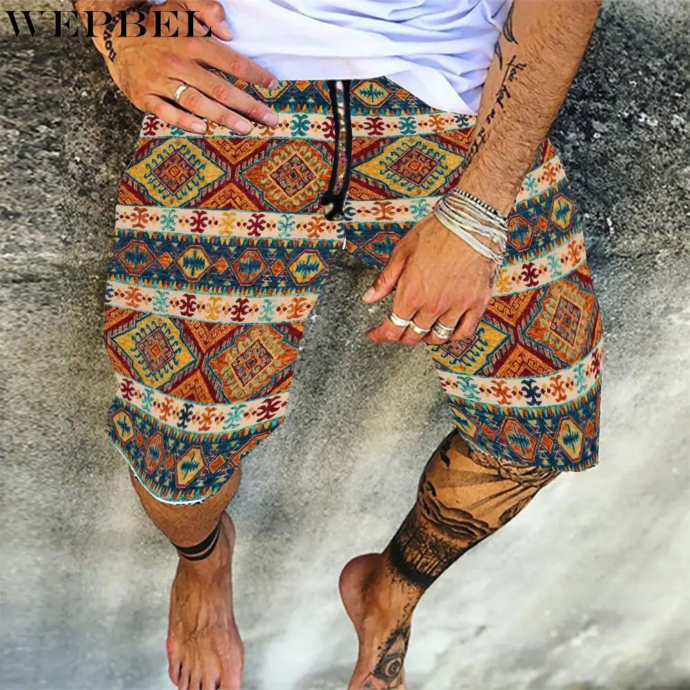WEPBEL Men's Summer Quick Dry Cotton Linen Beach Shorts Casual Baggy Ethnic Printed Shorts
WEPBEL Men's Summer Quick Dry Cotton Linen Beach Shorts Casual Baggy Ethnic Printed Shorts