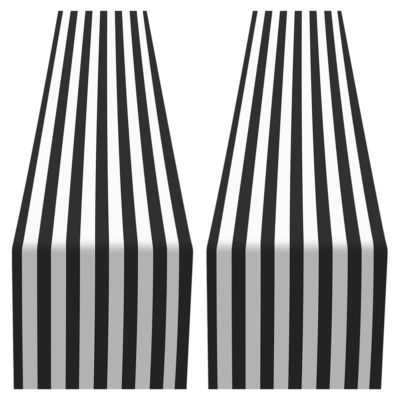 Striped Table Runner Polyester Table Decor Tablecloth for Indoor Outdoor Events Family Dinner(Black and White,2 Pack)
Striped Table Runner Polyester Table Decor Tablecloth for Indoor Outdoor Events Family Dinner(Black and White,2 Pack)