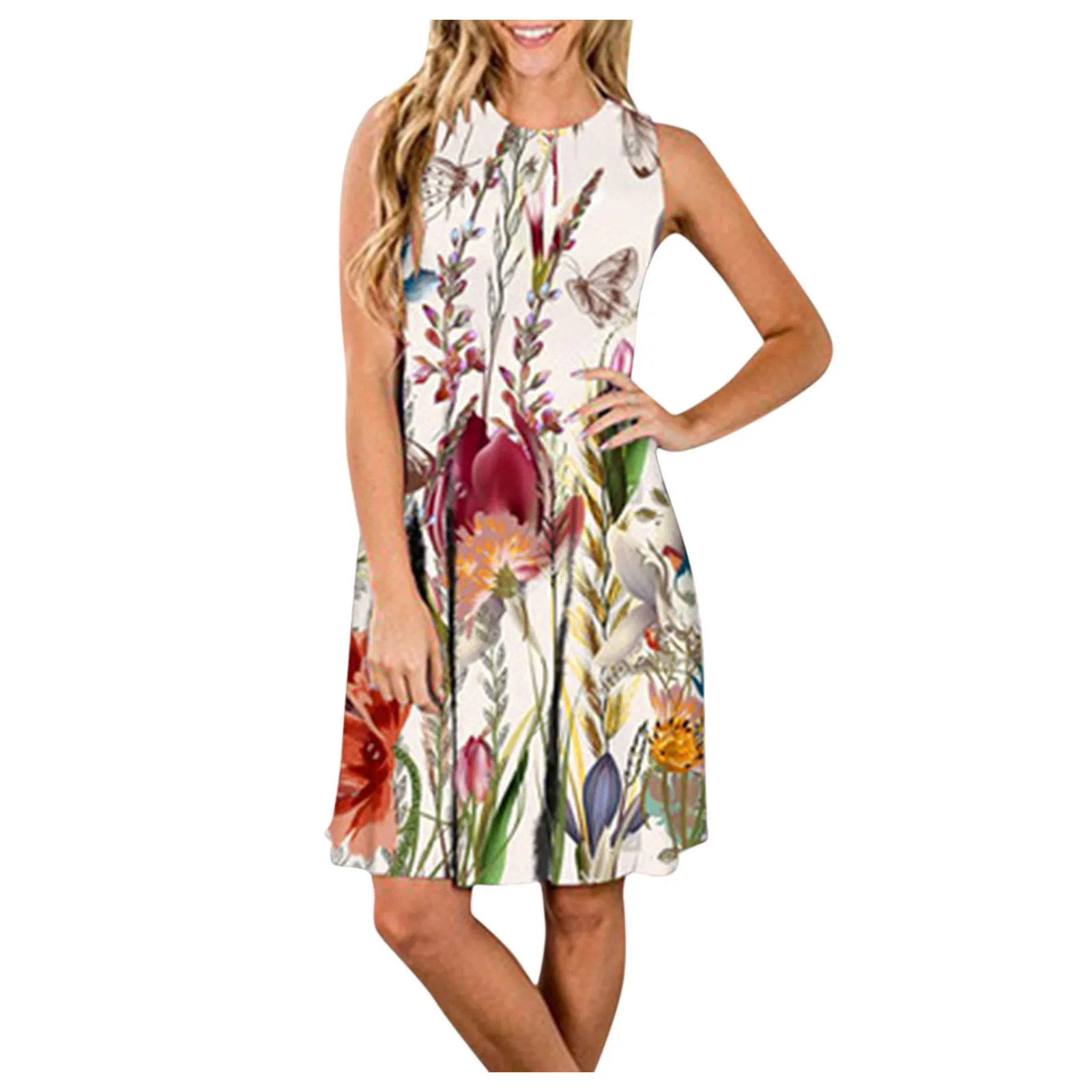 Women's New Summer Dress 2021 Casual Sleeveless High Waist Slim Base Printed Dress Woman Loose Beach Dress
Women's New Summer Dress 2021 Casual Sleeveless High Waist Slim Base Printed Dress Woman Loose Beach Dress