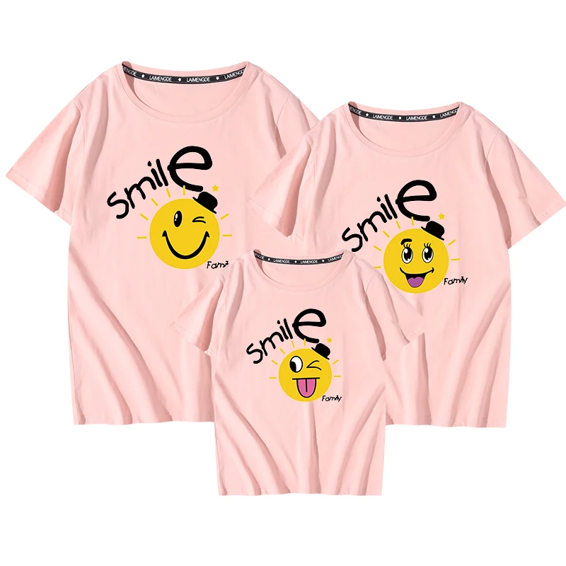 Soft Comfortable Cotton Summer Short Sleeve Shirts Top Tees Mother Father Children Matching Family Outfits Smile tShirts
Soft Comfortable Cotton Summer Short Sleeve Shirts Top Tees Mother Father Children Matching Family Outfits Smile tShirts