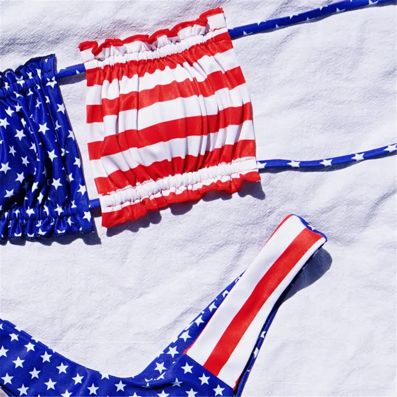 Sexy Bandeau Swimsuit American Flag Women String Bikini 2 Pieces Bathing Suit 2020 Swimwear Micro Thong Bikini Swim Suit Women
Sexy Bandeau Swimsuit American Flag Women String Bikini 2 Pieces Bathing Suit 2020 Swimwear Micro Thong Bikini Swim Suit Women