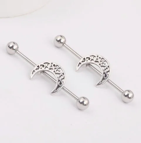 New Fashion Moon Industrial Helix Barbell 316L Stainless Steel Industrial Piercing Body Jewelry For Women Paty Gift
New Fashion Moon Industrial Helix Barbell 316L Stainless Steel Industrial Piercing Body Jewelry For Women Paty Gift
