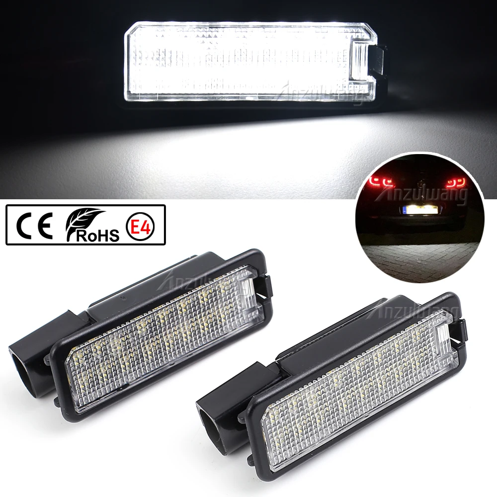 

2 Pcs Car LED License Plate Lights 12V Working Lamp Replacement Car Light For VW GOLF 4 5 6 7 6R Passat B6 Lupo Scirocco Polo