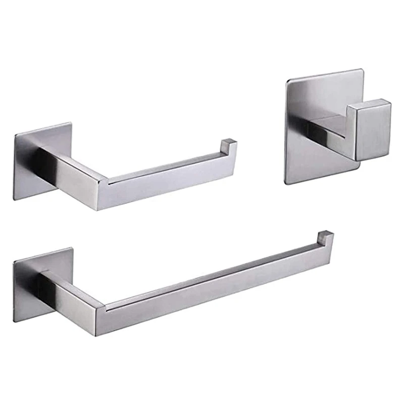 Towel Holder, Toilet Paper Holder Without Drilling, Toilet Roll Holder, Self-Adhesive Towel Hook, Set Of 3 Bathroom
Towel Holder, Toilet Paper Holder Without Drilling, Toilet Roll Holder, Self-Adhesive Towel Hook, Set Of 3 Bathroom