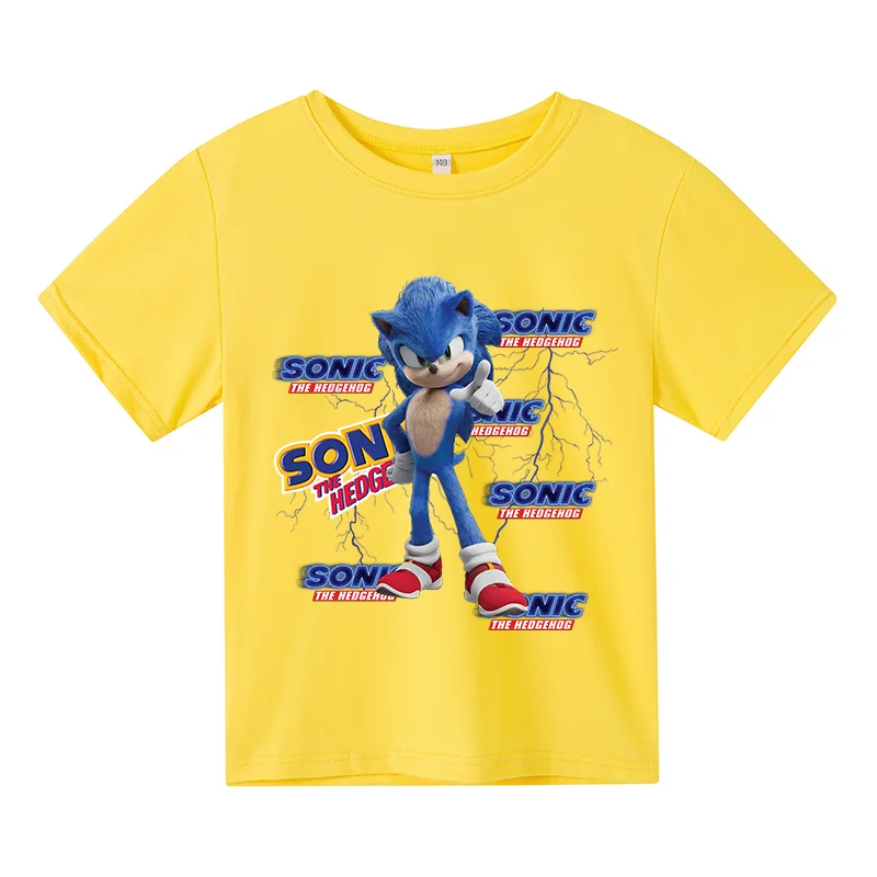 2021 Summer Pure Cotton Cartoon Sonic Kids t-shirt Short Sleeve Boys Girls Casual Cute Clothes Children T-shirt 4-14Y
2021 Summer Pure Cotton Cartoon Sonic Kids t-shirt Short Sleeve Boys Girls Casual Cute Clothes Children T-shirt 4-14Y