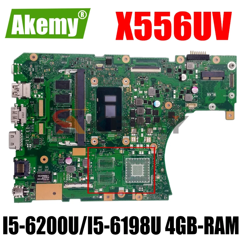 Akemy X556UV материнская плата для ноутбука ASUS VivoBook X556UA X556UAM X556UVQ оригинальная материнская плата DDR3 4GB-RAM I5-6200U
Akemy X556UV материнская плата для ноутбука ASUS VivoBook X556UA X556UAM X556UVQ оригинальная материнская плата DDR3 4GB-RAM I5-6200U