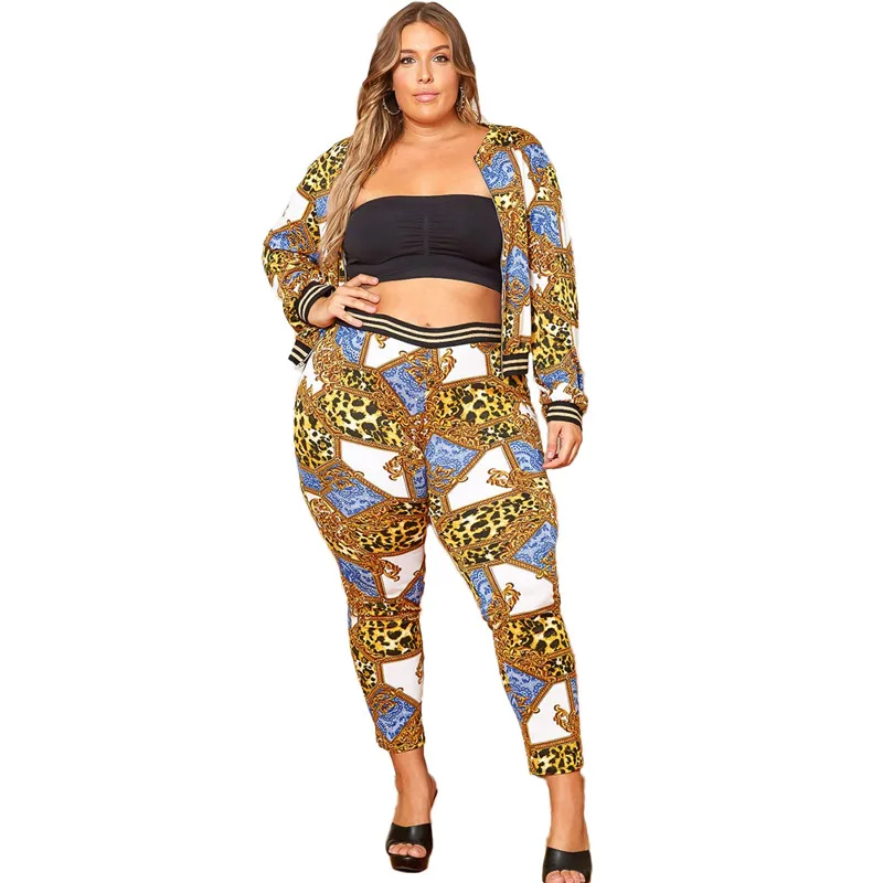 Autumn Chain Leopard Print Plus Size 2XL-6XL Women Tops Pencil Jogger Pants Suit Tracksuit Two Piece Set Fitness Outfits
Autumn Chain Leopard Print Plus Size 2XL-6XL Women Tops Pencil Jogger Pants Suit Tracksuit Two Piece Set Fitness Outfits