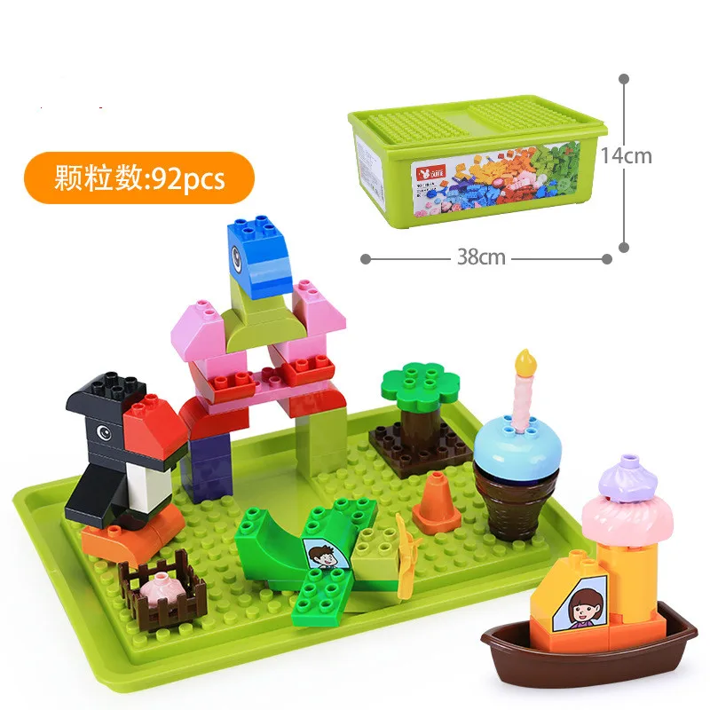 Children DIY big grain puzzle building block toy creative foundation construction with storage
Children DIY big grain puzzle building block toy creative foundation construction with storage