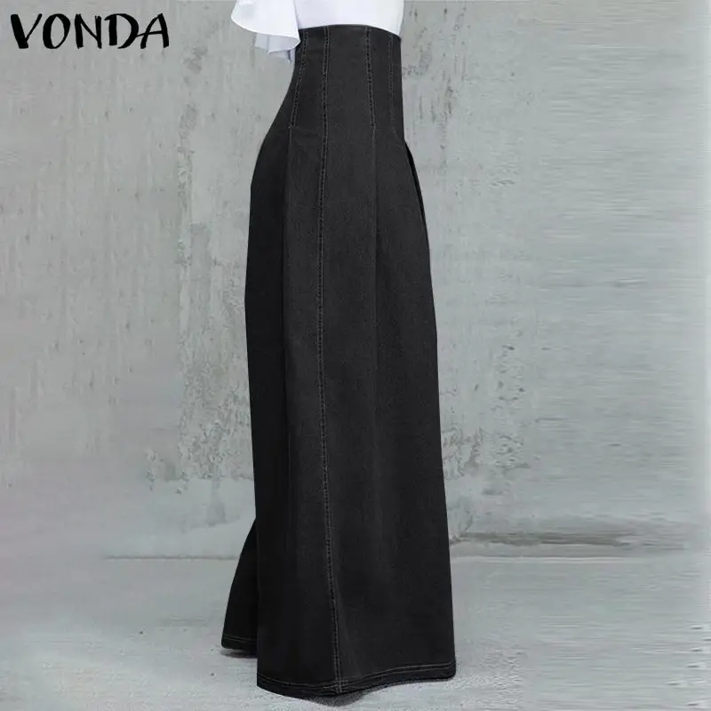 Elegant Womens High Waist Pants Casual Solid Color Flared Pants Loose Wide Leg Long Trousers 2021 VONDA Elegant Palazzo Pantalo
Elegant Womens High Waist Pants Casual Solid Color Flared Pants Loose Wide Leg Long Trousers 2021 VONDA Elegant Palazzo Pantalo