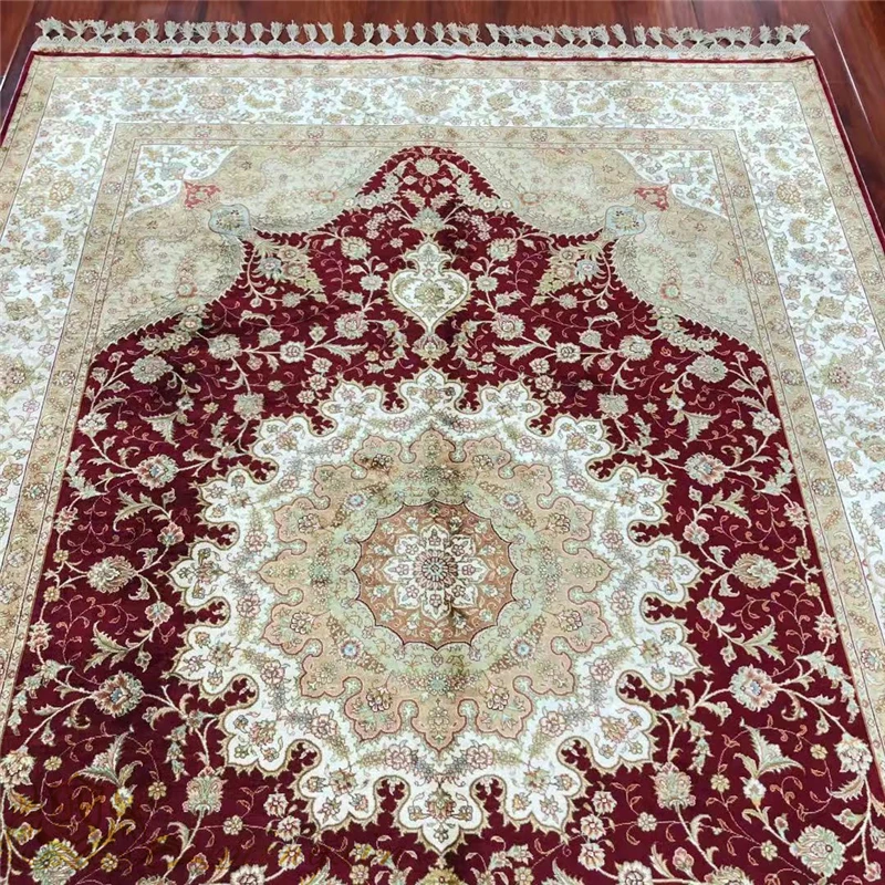5.5'x8' Red Colour Hand Knotted Persian Carpet Hand Weave Silk Carpets For Home
5.5'x8' Red Colour Hand Knotted Persian Carpet Hand Weave Silk Carpets For Home