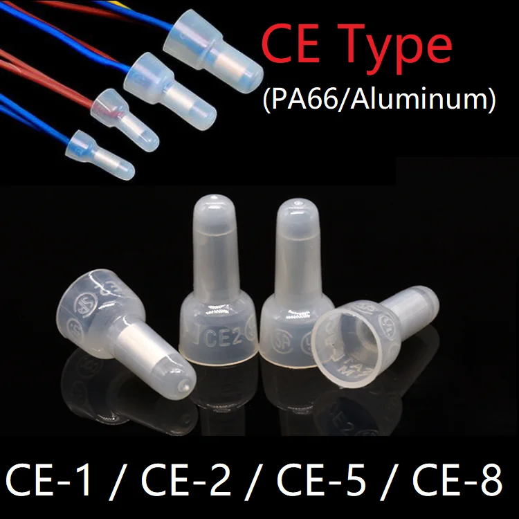 50pcs CE Type CE-1 CE-2 CE-5 CE-8 Wire Terminal Pressure Line Nylon66 Closed End Caps Connector Car Audio Cable Crimp Splice
50pcs CE Type CE-1 CE-2 CE-5 CE-8 Wire Terminal Pressure Line Nylon66 Closed End Caps Connector Car Audio Cable Crimp Splice