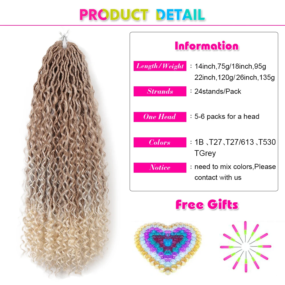 14-26 Inch Goddess Faux Locs Crochet Hair Soft River Locs Curly Hair Ombre Synthetic Braiding Hair Extensions 613 Hair Expo City
14-26 Inch Goddess Faux Locs Crochet Hair Soft River Locs Curly Hair Ombre Synthetic Braiding Hair Extensions 613 Hair Expo City