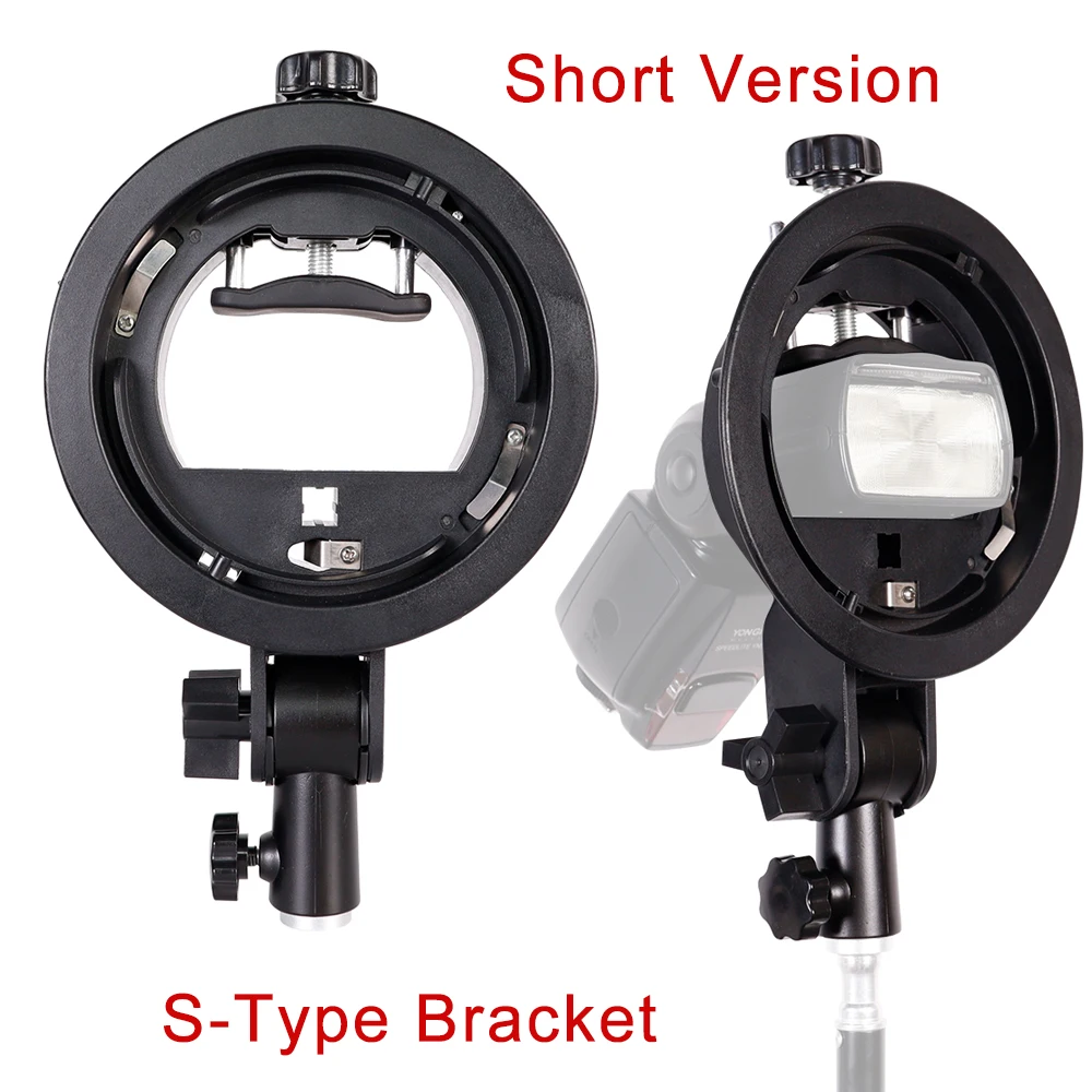 Short Version S-Type Bracket For Speedlite Flash Handheld Grip Holder For Bowens Mount Softbox Beauty dish Reflector Umbrella
Short Version S-Type Bracket For Speedlite Flash Handheld Grip Holder For Bowens Mount Softbox Beauty dish Reflector Umbrella