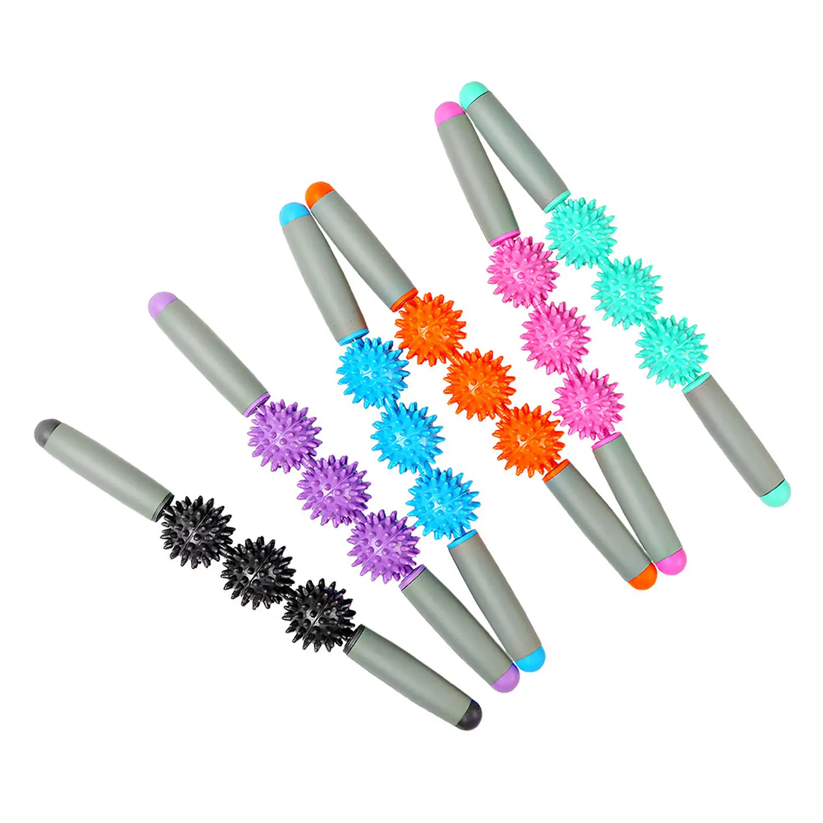 Massage Stick with 3 Spiky Balls Pressure Point Muscle Massage Roller Deep Tissue Back Abdomen Salon Massager
Massage Stick with 3 Spiky Balls Pressure Point Muscle Massage Roller Deep Tissue Back Abdomen Salon Massager