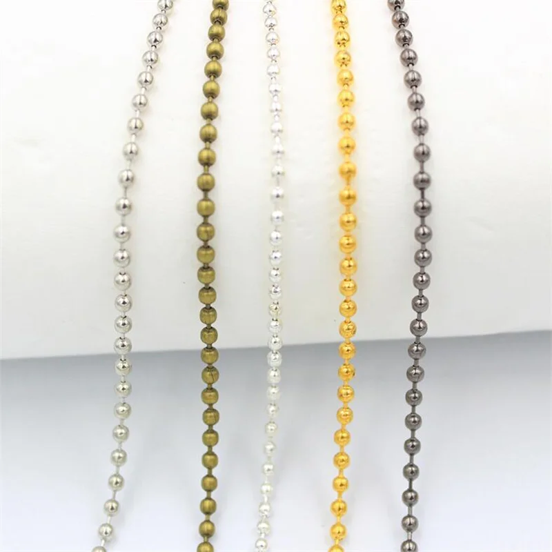 5m/Lot 1.5mm 2mm 2.4mm Metal Ball Gold Silver Bulk Chains Kettingen Necklaces Beaded Connector For DIY Jewelry Making Findings
5m/Lot 1.5mm 2mm 2.4mm Metal Ball Gold Silver Bulk Chains Kettingen Necklaces Beaded Connector For DIY Jewelry Making Findings