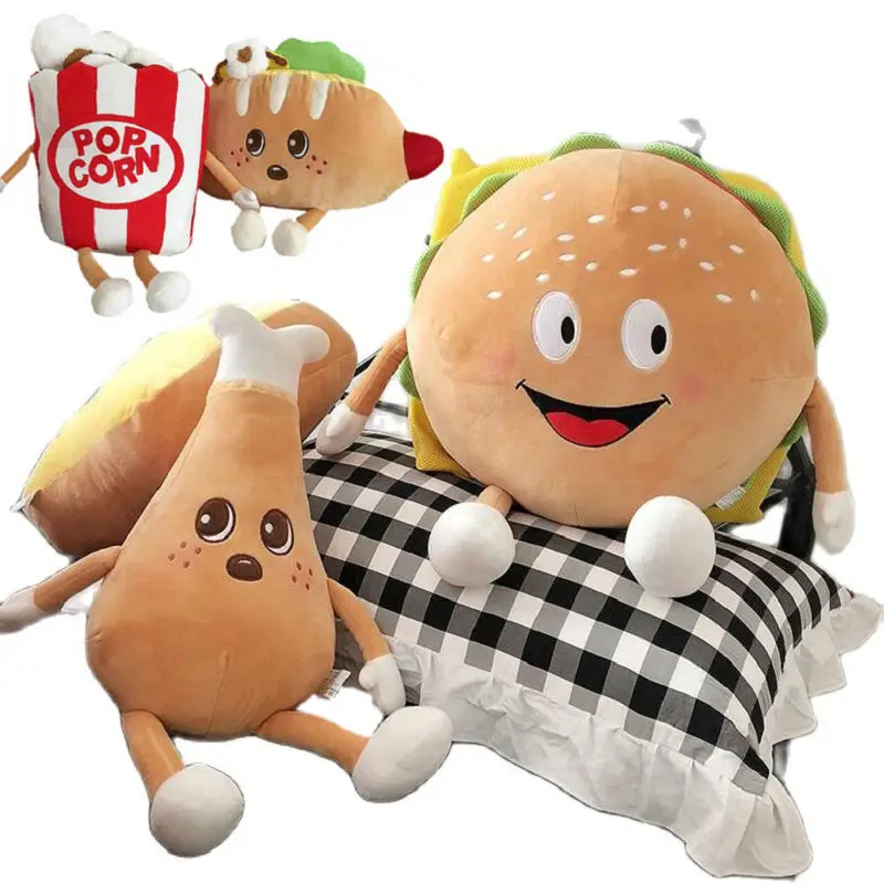 Fast Food Stuffed Toy Plush hamburger Toast Doll Fried chicken legs Stuffed Pillow Hot Dog Man Cushion Toy for Fast food Store
Fast Food Stuffed Toy Plush hamburger Toast Doll Fried chicken legs Stuffed Pillow Hot Dog Man Cushion Toy for Fast food Store
