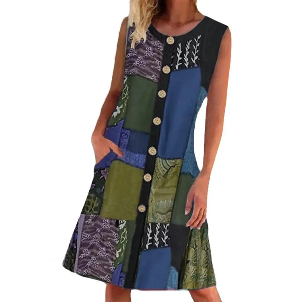 2021 Fashion Casual Women Dress Sleeveless Patchwork Design Polyester Round Neck Loose Dress for Daily Life Work
2021 Fashion Casual Women Dress Sleeveless Patchwork Design Polyester Round Neck Loose Dress for Daily Life Work