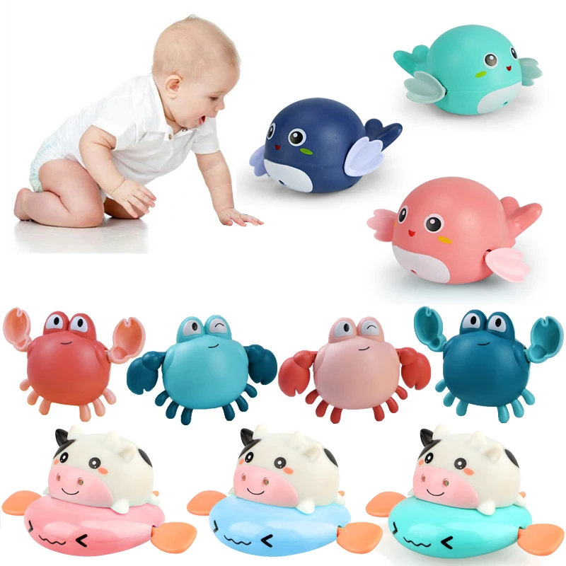 Baby Bath Toys Animal Cute Cartoon Cow Crab Duck Classic Baby Water Toy Infant Swim Chain Clockwork Bathroom Toy For Kids Gifts
Baby Bath Toys Animal Cute Cartoon Cow Crab Duck Classic Baby Water Toy Infant Swim Chain Clockwork Bathroom Toy For Kids Gifts