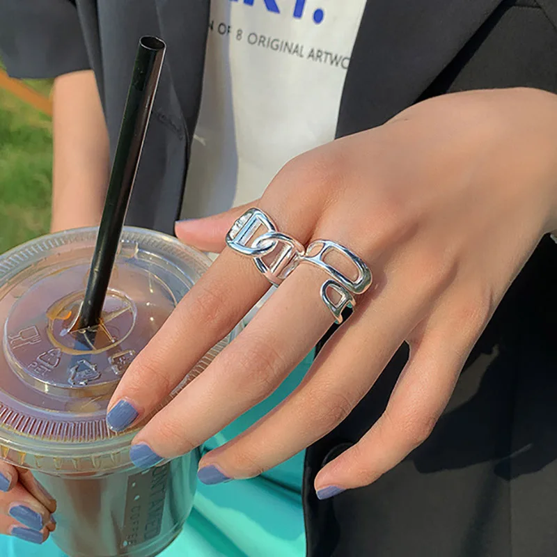 Foxanry 925 Sterling Silver Party Rings Fashion Simple Hollow Chain Cross Geometric Handmade Creative Design Bride Jewelry Gifts
Foxanry 925 Sterling Silver Party Rings Fashion Simple Hollow Chain Cross Geometric Handmade Creative Design Bride Jewelry Gifts