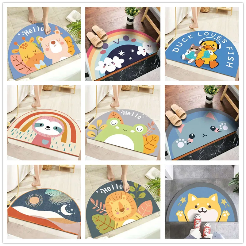 Cartoon Aimal Entrance Doormat Anti Slip Floor Mat Bedroom Bath Half Round Enthnic Strong Water Absorbent Carpet
Cartoon Aimal Entrance Doormat Anti Slip Floor Mat Bedroom Bath Half Round Enthnic Strong Water Absorbent Carpet