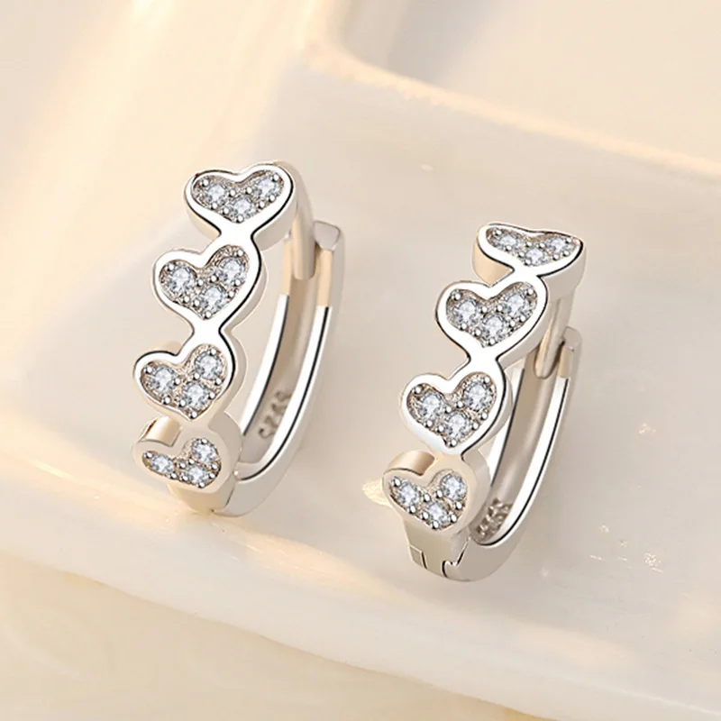 925 Sterling Silver Crystal Heart Piercing Stud Earrings For Women Girl Elegant Fashion Jewelry Prevent Allergy eh1242
925 Sterling Silver Crystal Heart Piercing Stud Earrings For Women Girl Elegant Fashion Jewelry Prevent Allergy eh1242