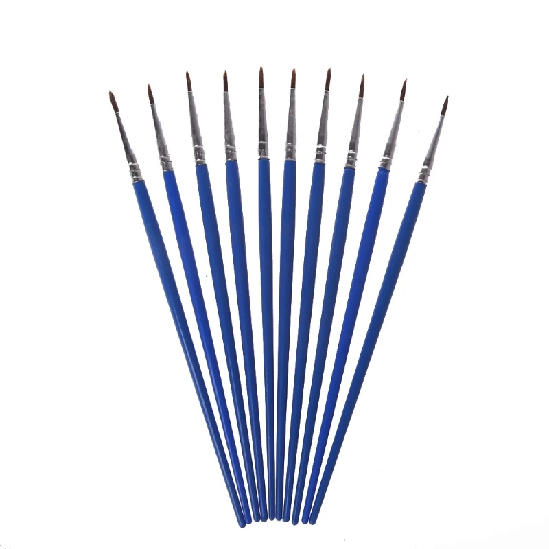 10Pcs Nylon Hair Artist Paint Brush Acrylic Watercolor Fine Point Drawing Paintbrush
10Pcs Nylon Hair Artist Paint Brush Acrylic Watercolor Fine Point Drawing Paintbrush