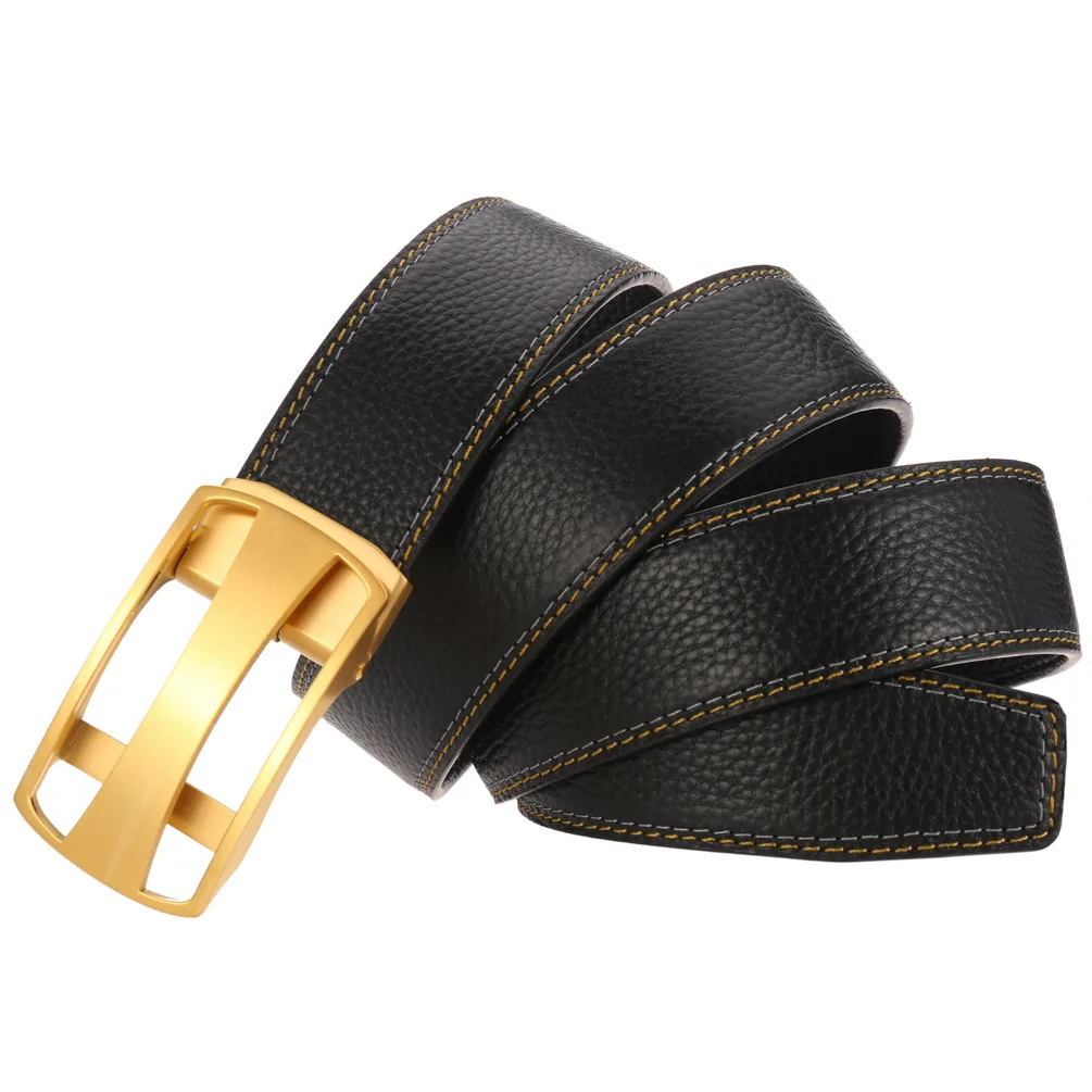 

FANGE mens belt genuine leather luxury high quality belt for men work men belts leather male slide ratcher fashion jeans FG6002