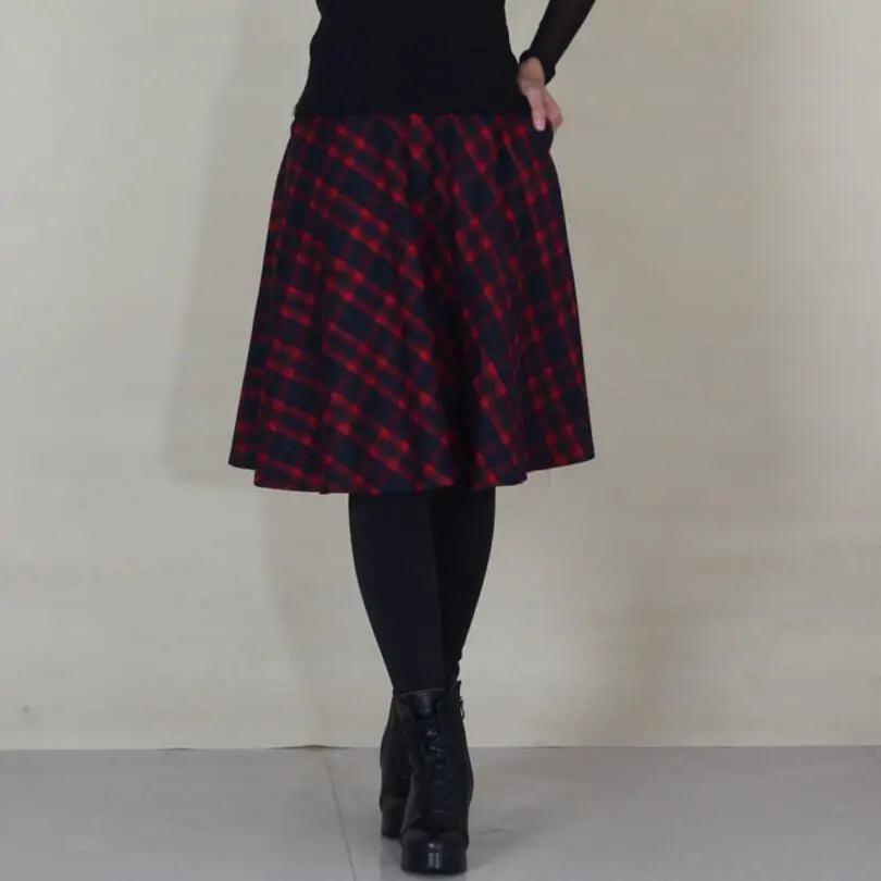 Fashion Spring Winter Women Plaid Skirts Elegant Slim High Waist Pleated Skirt Casual Skirt Ladies OL Midi Skirt S452
Fashion Spring Winter Women Plaid Skirts Elegant Slim High Waist Pleated Skirt Casual Skirt Ladies OL Midi Skirt S452