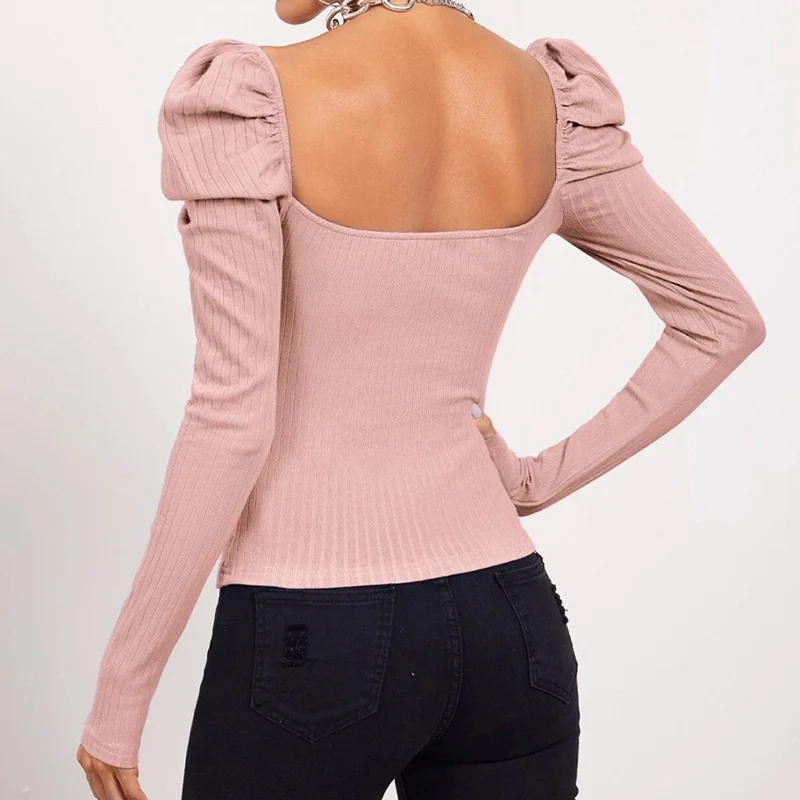 Puff Long Sleeve Women's Blouse Slim Sexy Square Collar Blouses Women 2021 Autumn New Streetwear Fashion Elegant Top Female
Puff Long Sleeve Women's Blouse Slim Sexy Square Collar Blouses Women 2021 Autumn New Streetwear Fashion Elegant Top Female