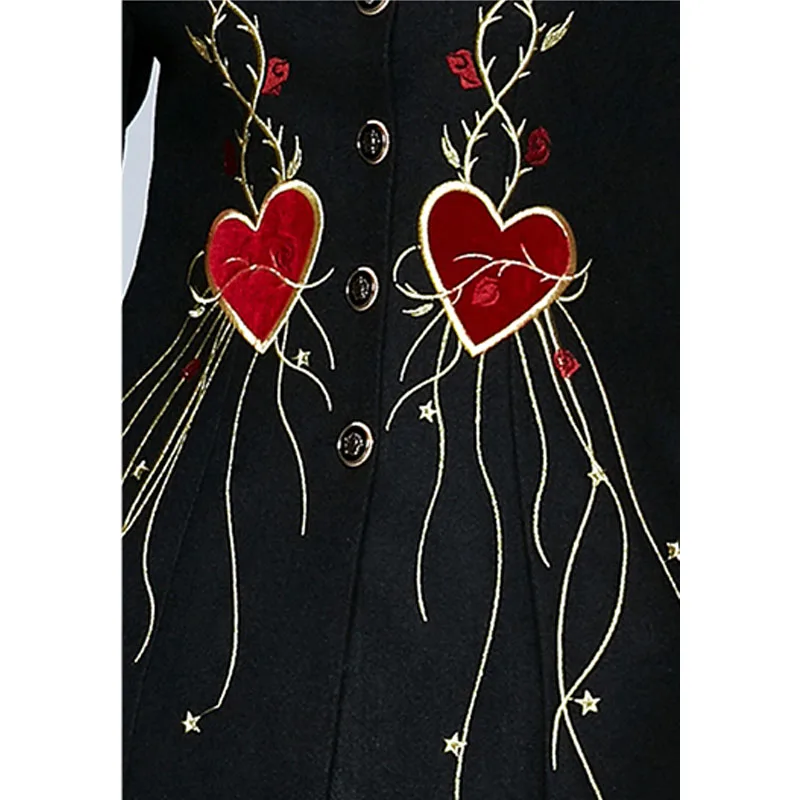 Runway Autumn Embroidery Flower Long Black Coat Women 2019 Full Sleeve Stand Collar Slim Elegant Thicker Winter Coat 
Runway Autumn Embroidery Flower Long Black Coat Women 2019 Full Sleeve Stand Collar Slim Elegant Thicker Winter Coat