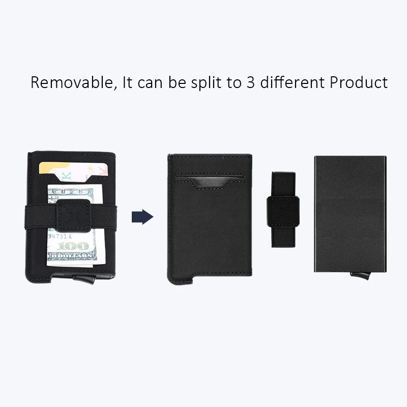 DIENQI RFID мужской держатель для кредитных карт кошелек кожаная металлическая карта