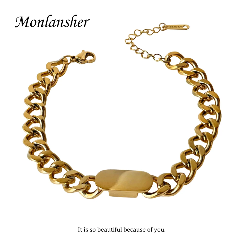 Monlansher Classic Geometric Link Chain Bracelet Gold Color Titanium Steel Chain Bracelet for Women Minimalist Bracelets Jewelry
Monlansher Classic Geometric Link Chain Bracelet Gold Color Titanium Steel Chain Bracelet for Women Minimalist Bracelets Jewelry