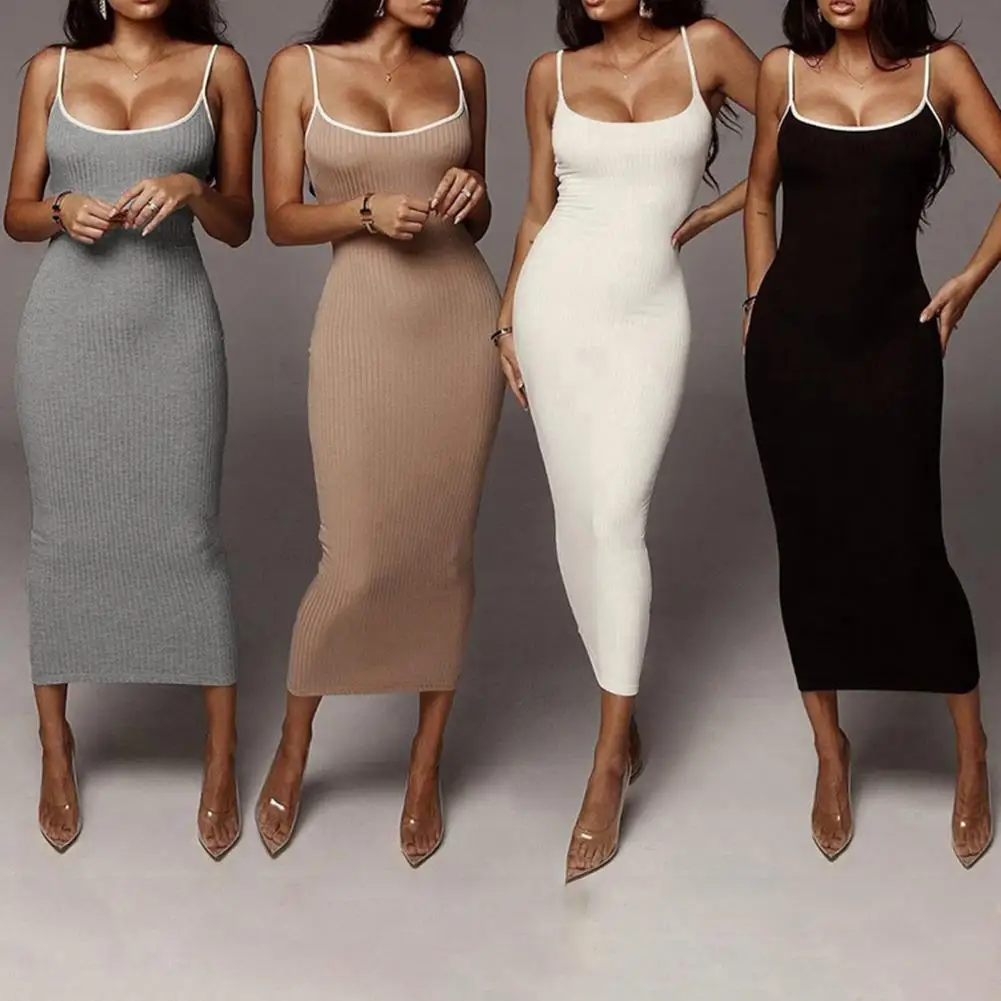 Women Sexy Long Dress Spaghetti Strap Contrast Color Summer Backless Long Dress Ladies Casual All Match Simple Dress for Dating
Women Sexy Long Dress Spaghetti Strap Contrast Color Summer Backless Long Dress Ladies Casual All Match Simple Dress for Dating