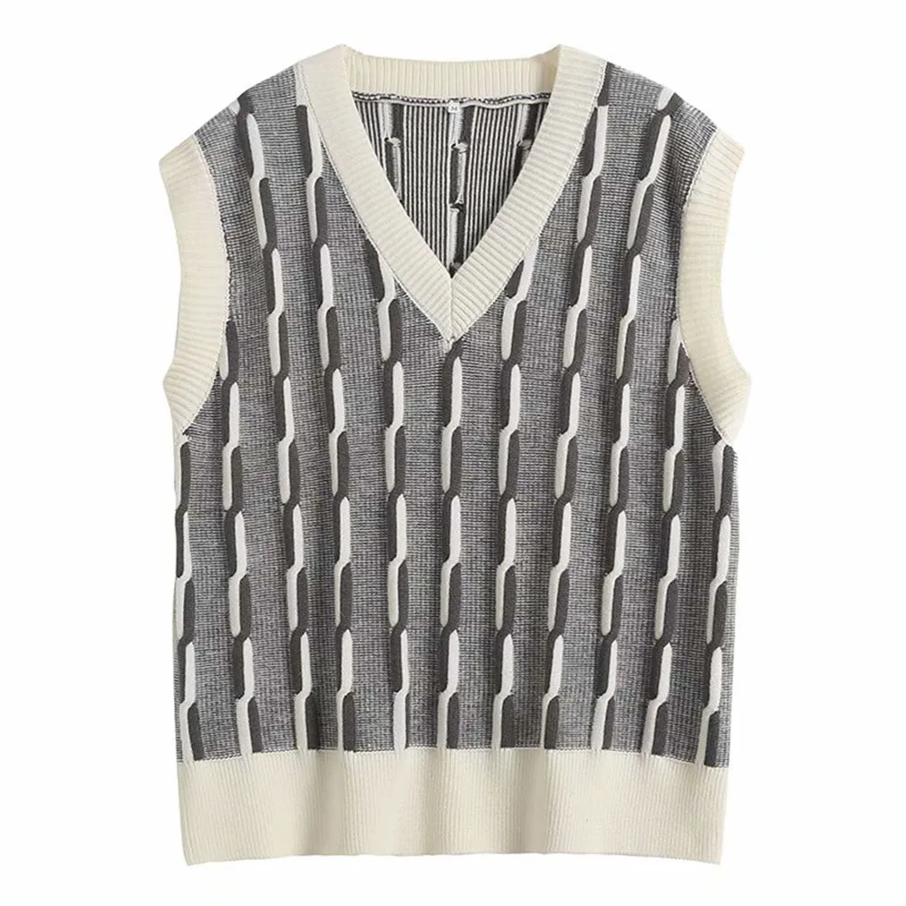 Willshela Women Fashion Striped Knitted Sweater Vest Vintage Sleeveless V-Neck Casual Woman Knit Tank Top Chic Lady Knitwear
Willshela Women Fashion Striped Knitted Sweater Vest Vintage Sleeveless V-Neck Casual Woman Knit Tank Top Chic Lady Knitwear
