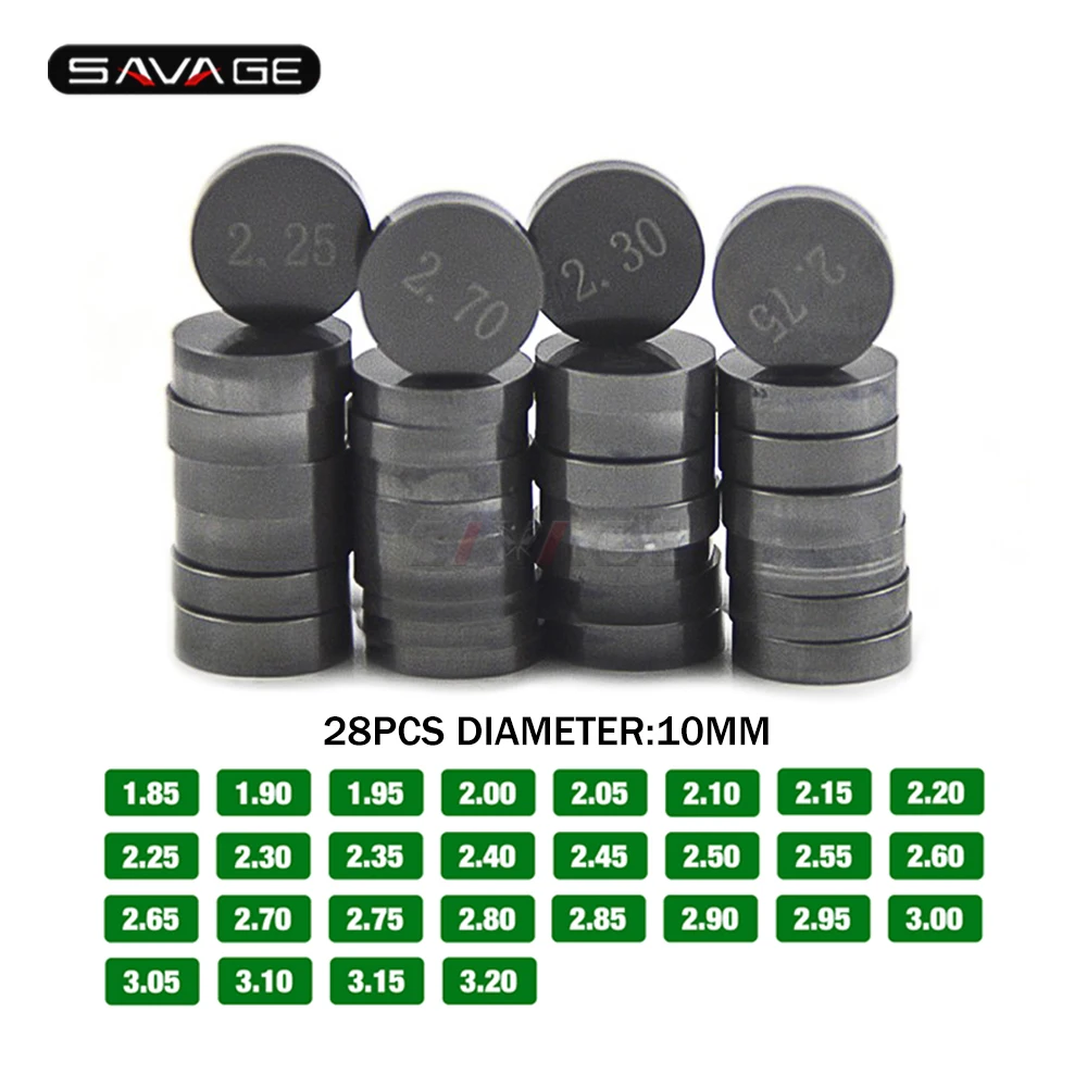 28 Pcs Motorcycle Engine Parts Adjustable Valve Pad Shims 10mm Complete Valve Shim Kit For 390 690 790 950 990 1190 1290
28 Pcs Motorcycle Engine Parts Adjustable Valve Pad Shims 10mm Complete Valve Shim Kit For 390 690 790 950 990 1190 1290