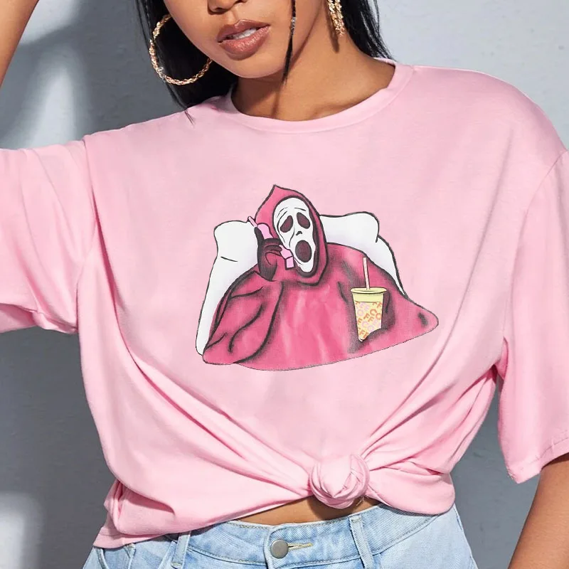 Horror Skull women T-shirt Gothic Ladies Fashion Funny Casual Ghost Chilling Killing Letter Print female Short Sleeve Punk Top
Horror Skull women T-shirt Gothic Ladies Fashion Funny Casual Ghost Chilling Killing Letter Print female Short Sleeve Punk Top