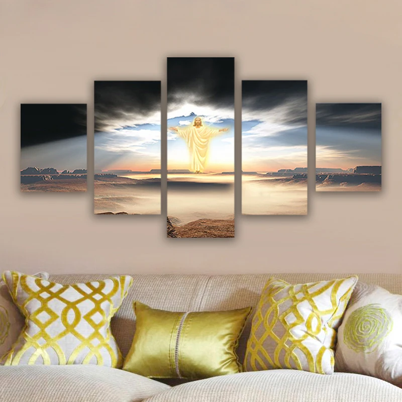 No Framed Canvas 5Pcs Its Splendor Jesus Christ Sunset Wall Art Posters Pictures Paintings Home Decor for Living Room Decoration
No Framed Canvas 5Pcs Its Splendor Jesus Christ Sunset Wall Art Posters Pictures Paintings Home Decor for Living Room Decoration