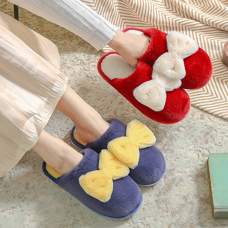Cute Bow Women Warm Striped Slipper Indoorsanti-slip Winter House Shoes House Bedroom Slippers Warm Winter Cotton Slippers 
Cute Bow Women Warm Striped Slipper Indoorsanti-slip Winter House Shoes House Bedroom Slippers Warm Winter Cotton Slippers