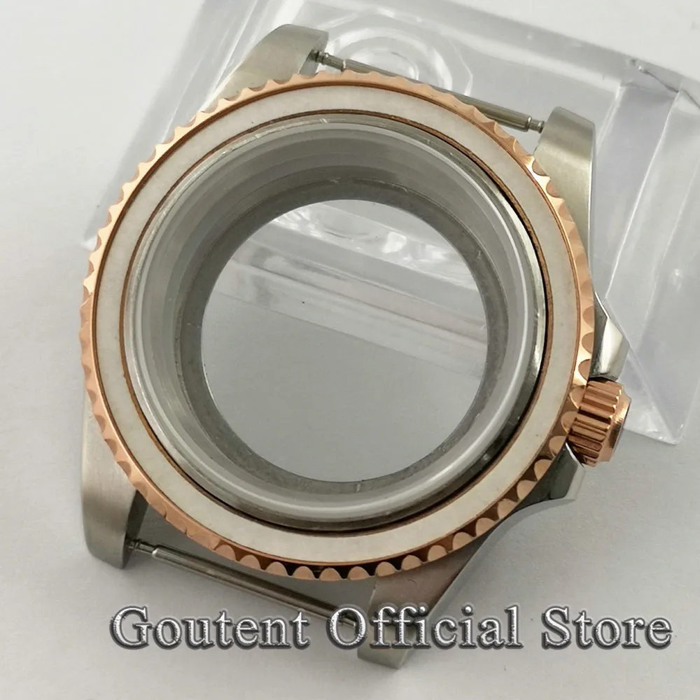 40mm Goutent Silver Watch Case Rose Gold Bezel Fit NH35 NH36 DG2813/3804 Miyota 8215 821A ETA 2836,2824 PT5000 Movement
40mm Goutent Silver Watch Case Rose Gold Bezel Fit NH35 NH36 DG2813/3804 Miyota 8215 821A ETA 2836,2824 PT5000 Movement
