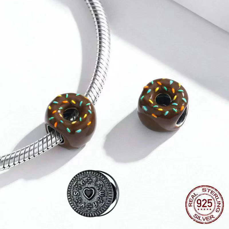 Holyfay Customed Donuts Beads Biscuits Charm Real 925 Silver Fits Original Brand Bracelets Bangles Female Fashion DIY Jewelry 
Holyfay Customed Donuts Beads Biscuits Charm Real 925 Silver Fits Original Brand Bracelets Bangles Female Fashion DIY Jewelry