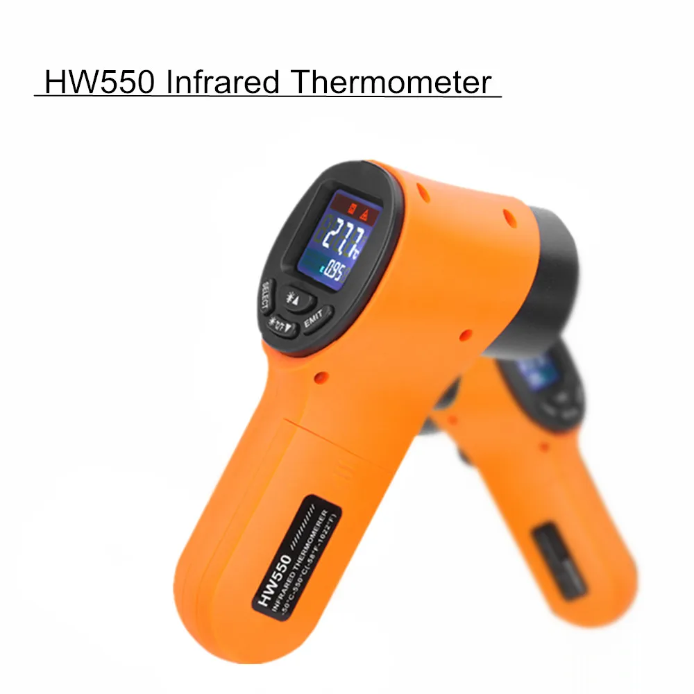 Инфракрасный термометр HW550, Бесконтактный ручной измеритель температуры, пирометр, ИК лазерный измеритель температуры, пистолет
Инфракрасный термометр HW550, Бесконтактный ручной измеритель температуры, пирометр, ИК лазерный измеритель температуры, пистолет