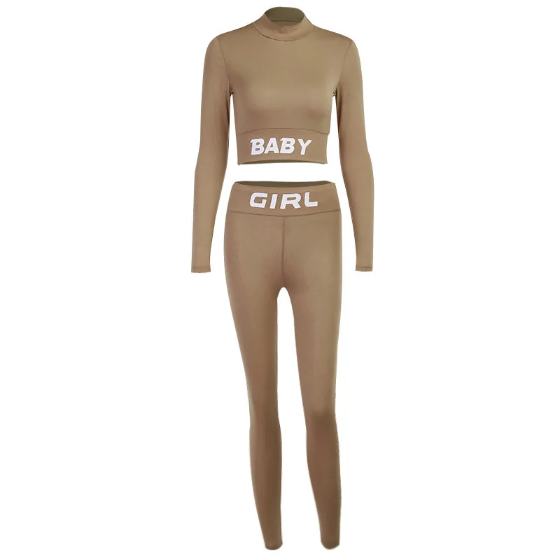 Fall Women Tracksuits Two Piece Set Letter Pring Crop Top and Slim Pants Matching Sets Fitness Sportswear Lounge Wear 2020
Fall Women Tracksuits Two Piece Set Letter Pring Crop Top and Slim Pants Matching Sets Fitness Sportswear Lounge Wear 2020