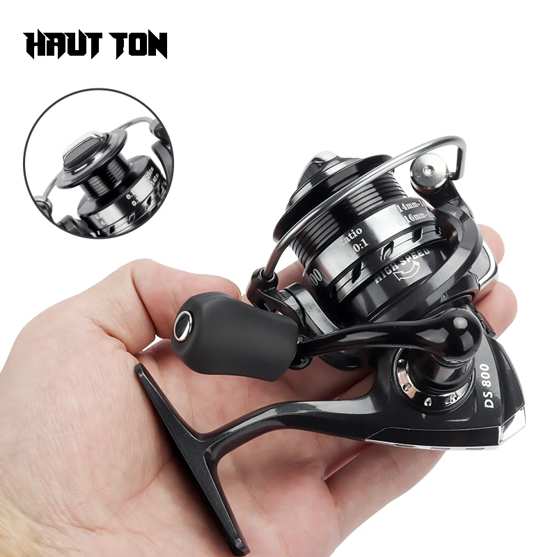 

HAUT TON Mini Fishing Reel Metal Spool Small Spinning Reels High Speed Ratio Lightweight Sea Saltwater Wheel Fishing Accessories