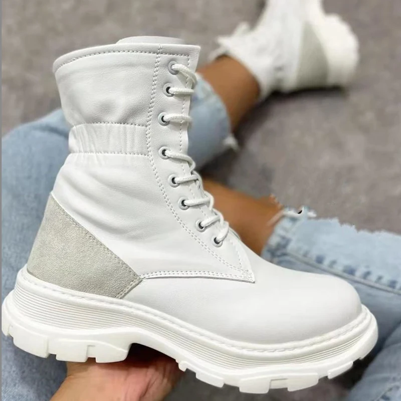 2021 Autumn New Style Women's Ankle Boots Plush Boots, Ladies Punk Shoes, Women's Lace-up Flat-heel Comfortable Casual Boots
2021 Autumn New Style Women's Ankle Boots Plush Boots, Ladies Punk Shoes, Women's Lace-up Flat-heel Comfortable Casual Boots